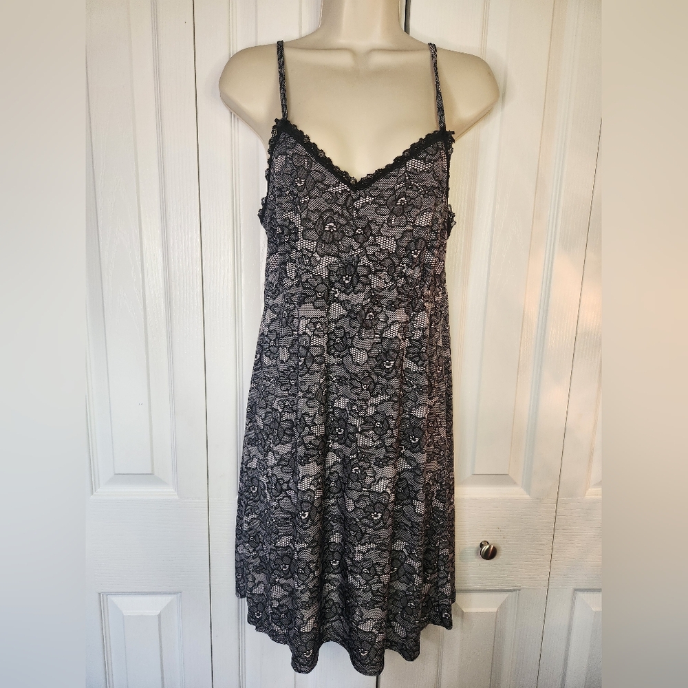 René Rofé Black Floral Lace Chemise Nightgown Sleepwear Size Large Sexy Lingerie - Picture 6 of 6
